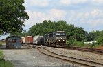 NS 6995 leads train P61 past the old yard